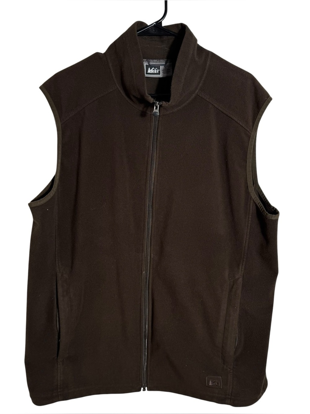 REI Fleece Vest XL Brown Full Zip Lightweight Outdoor Hiking